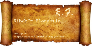 Ribár Florentin névjegykártya